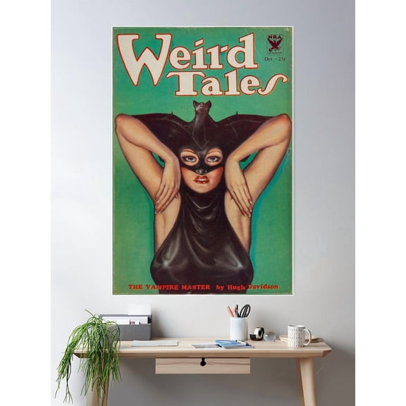 Kna Prints - 1 Pc Poster Comic Book Cover Weird Tales Vampire Woman Batgirl, UNFRAMED-12x18