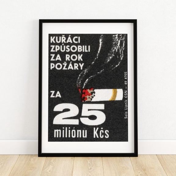 Kna Prints - 1 Pc Poster Cost Of Fires From Cigarettes Matchbox Print Aesthetic Wall Art Vintage Art Matchbox Wall Vintage Print , Decor For Living Room Bedroom,, UNFRAMED-8x12