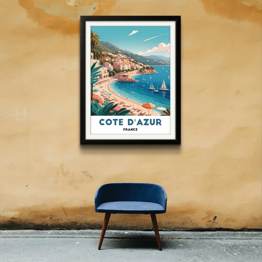 Kna Prints - 1 Pc Poster Cote D'Azur France Travel Poster, French ...