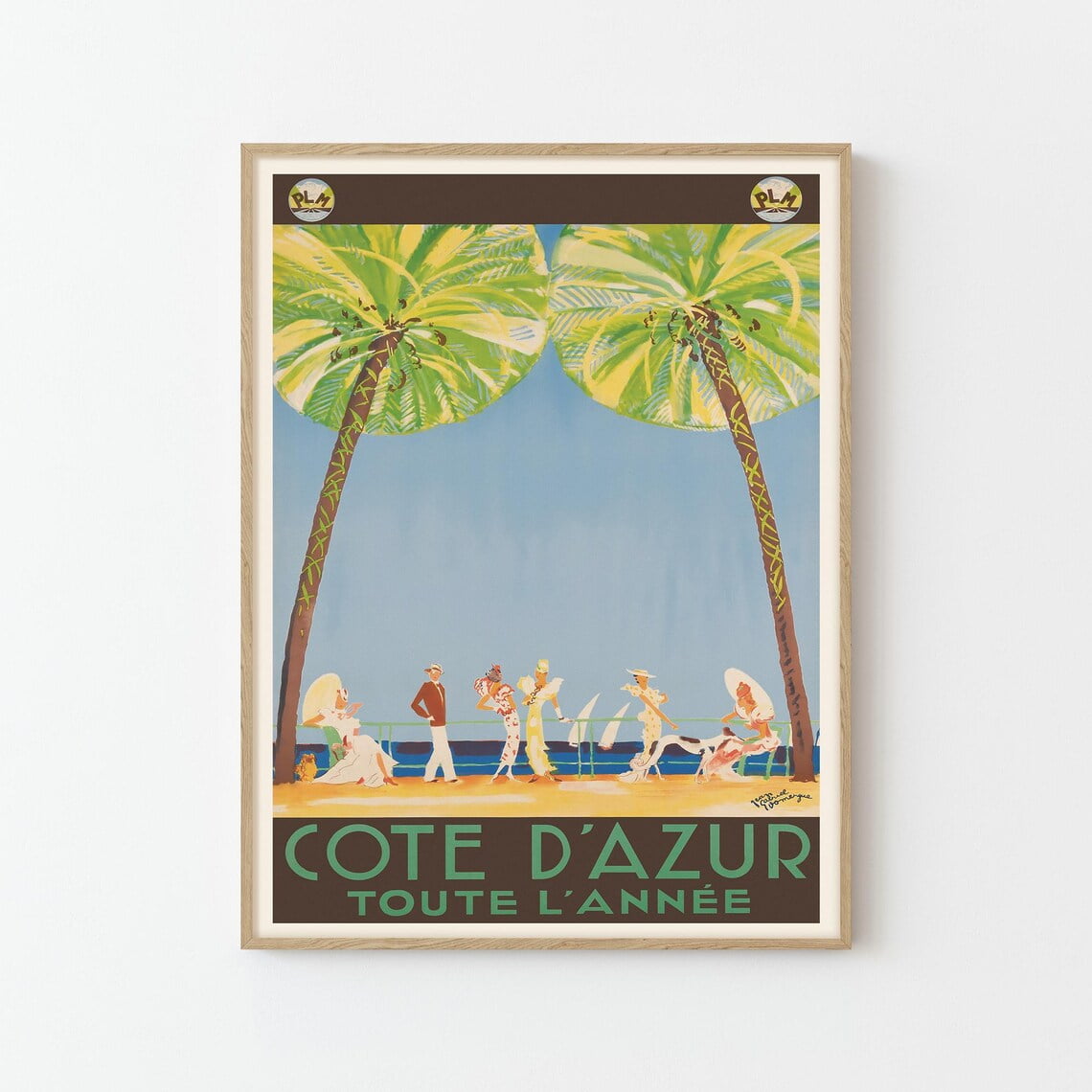 Kna Prints - 1 Pc Poster Cote D Azur Vintage Travel Art Print Home ...