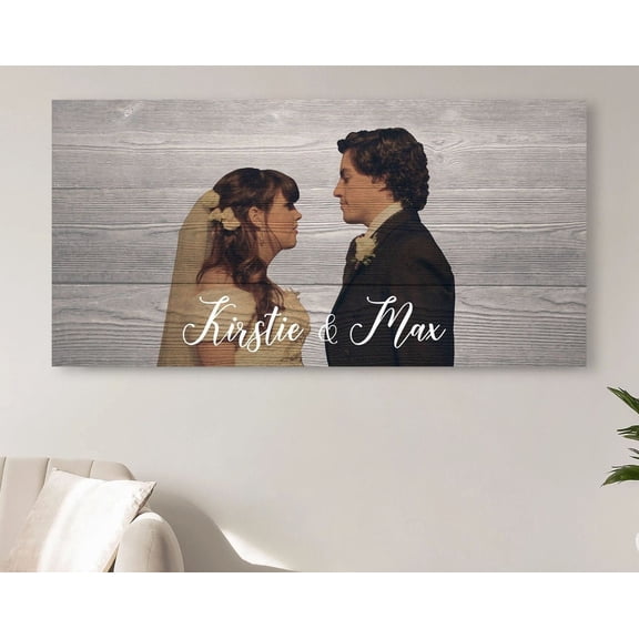 Kna Prints - 1 Pc Poster Couple On Wood, 5 Year Anniversary Gift, Wood Art Print, UNFRAMED-8x12