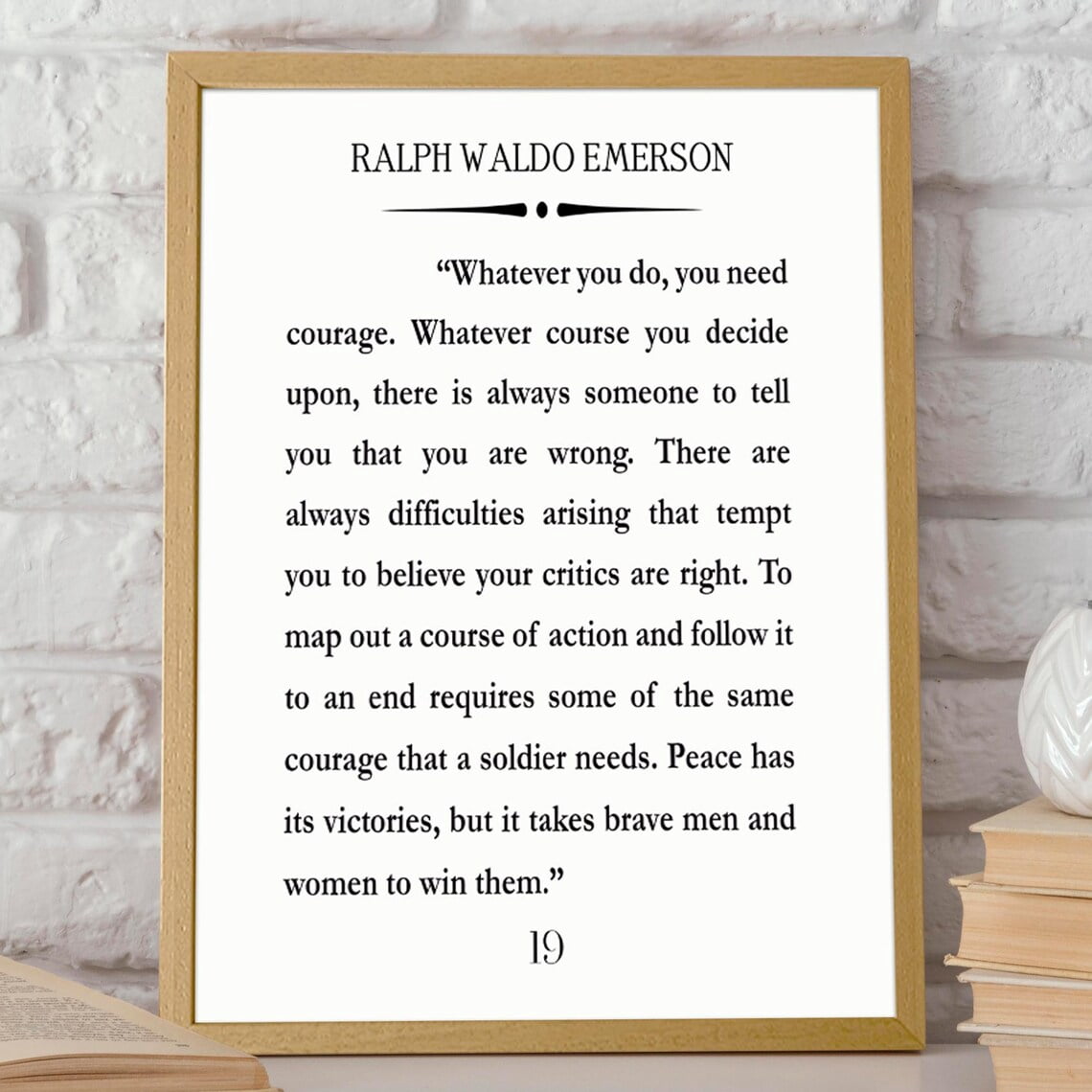 Kna Prints - 1 Pc Poster Courage Courage Wall Art Waldo Emerson Quote ...