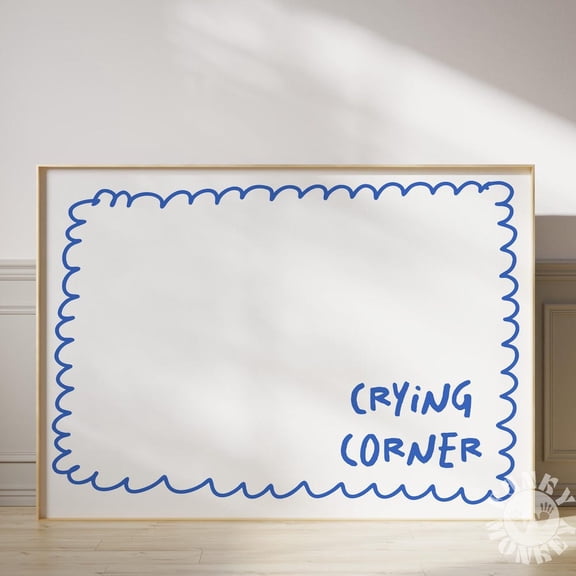Kna Prints - 1 Pc Poster Crying Corner Horizontal Wall Art, Trendy Print, Girly College Dorm Room Decor, Apartment Aesthetic, Printable Poster, UNFRAMED-8x12