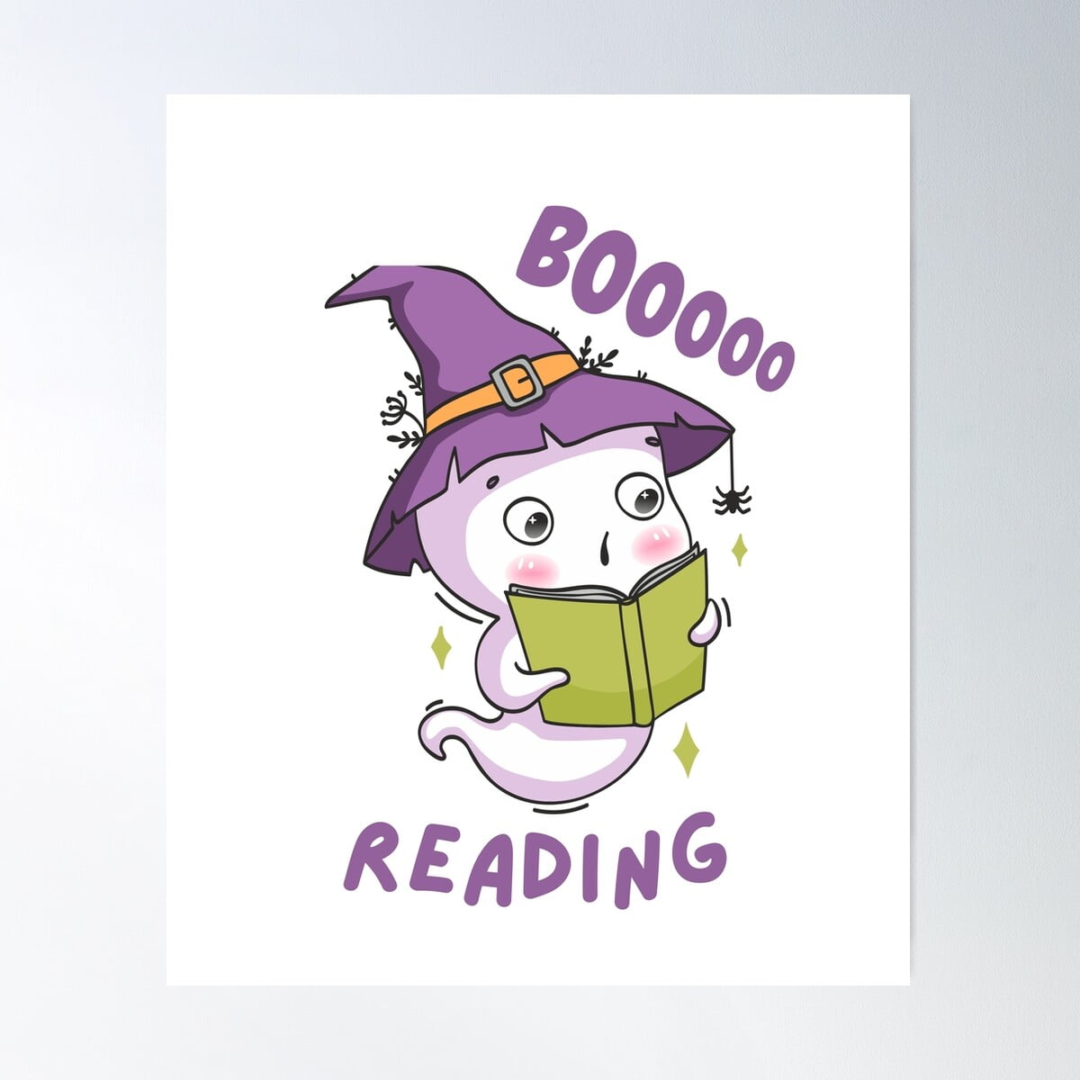 Kna Prints - 1 Pc Poster Cute Ghost Book Reading Teacher School Fny ...
