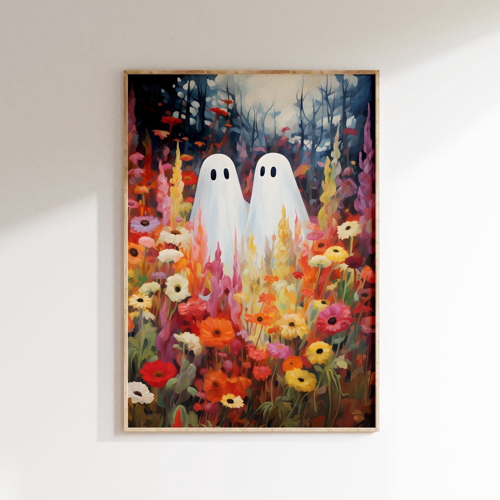 Kna Prints - 1 Pc Poster Cute Ghost S | Halloween Decor, UNFRAMED-16x24 ...