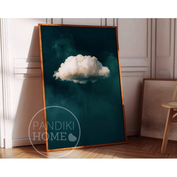 Kna Prints - 1 Pc Poster Deep Teal Cloud Art Print, Moody Sky Art, Dark Green Blue Art, Deep Teal Wall Art, Deep Blue Wall Art, Maximalist Decor, Abstract Art, UNFRAMED-16x24