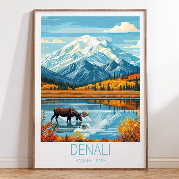Kna Prints - 1 Pc Poster Denali Mot Wall Art, Denali National Park Travel , Alaska National Park Print, Personlised Gifts, Home Decor Gifts, UNFRAMED-24x36