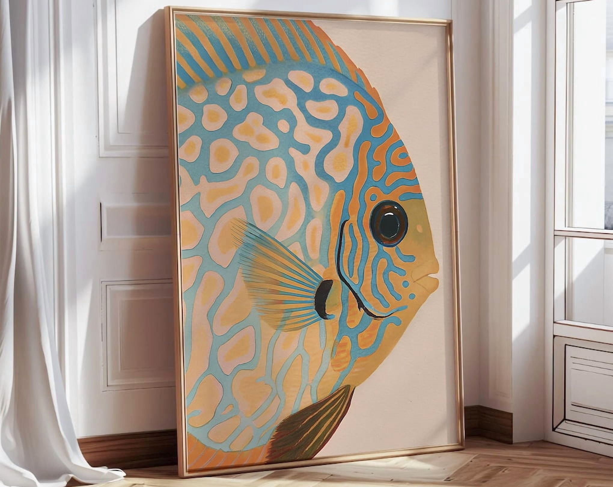 Discus Print Kna Prints - 1 Pc Poster Discus Fish Art Illustration Printable Coastal ...