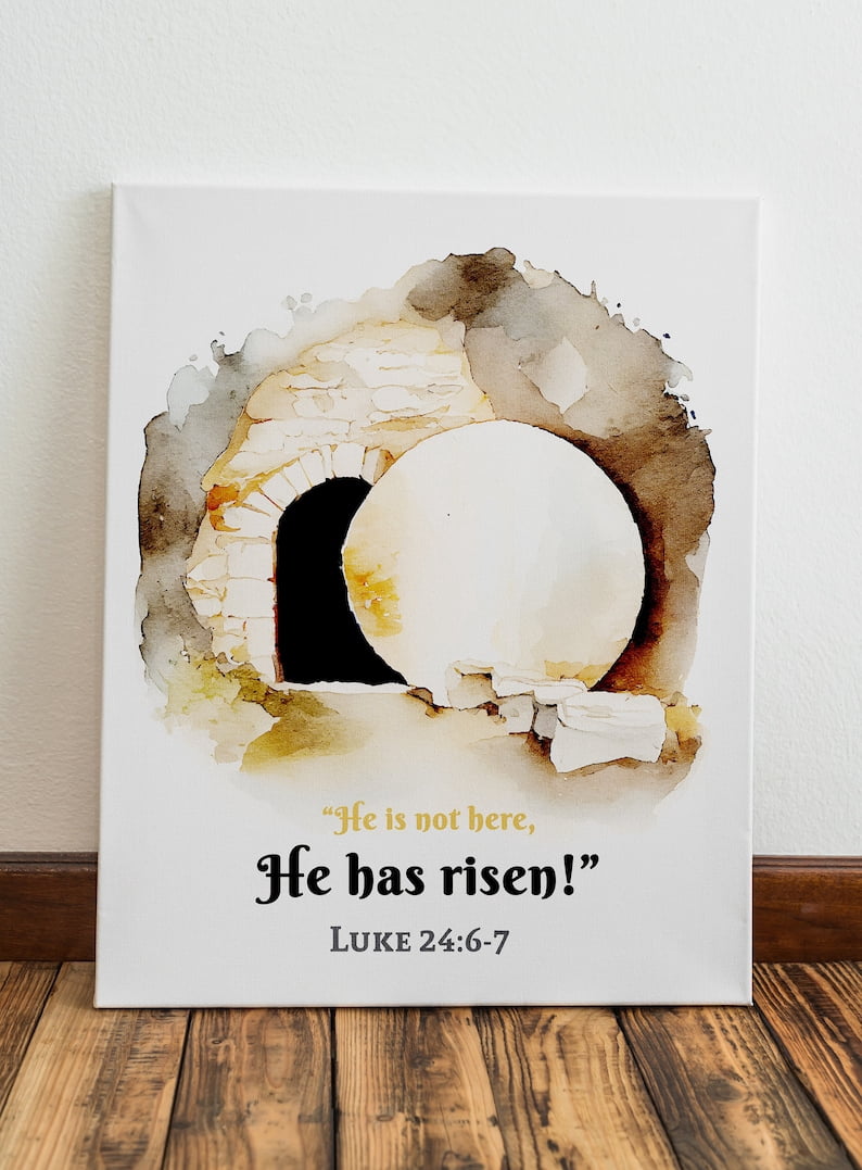 Kna Prints - 1 Pc Poster Easter Decoration Jesus Empty Tomb Final Verse ...