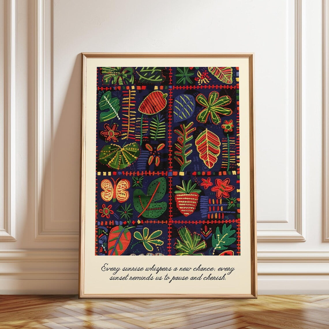 Photo inspiration: Fresh Look at Kna Prints 1 Pc Poster Embroidered Folk Art Botanical Print