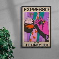 Kna Prints - 1 Pc Poster Expresso With The Pinky Out Aesthetic Wall Art Print Minimalist For Bedroom Living Room Decor Modern Printable Quote Art , UNFRAMED-8x12