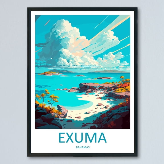 Kna Prints - 1 Pc Poster Exuma Travel Wall Art Exuma Wall Hanging Home Décor Exuma Gift Art Lovers Wall Art Caribbean Travel , UNFRAMED-16x24