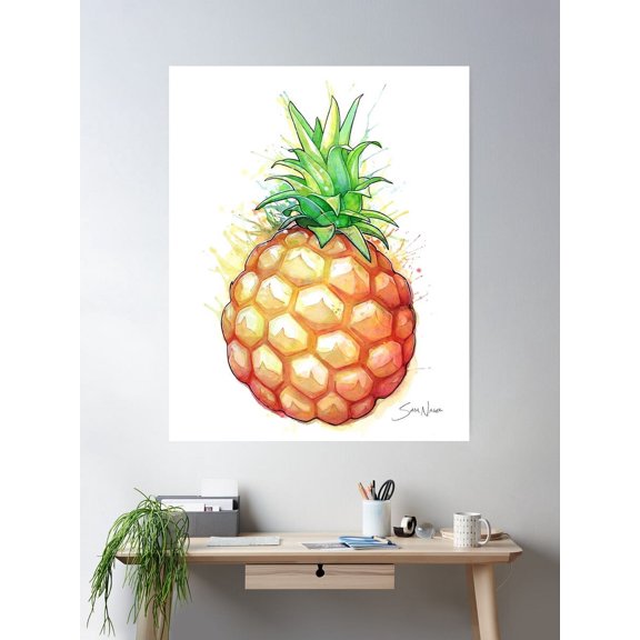 Kna Prints - 1 Pc Poster Fat Pineapple 1, UNFRAMED-8x12