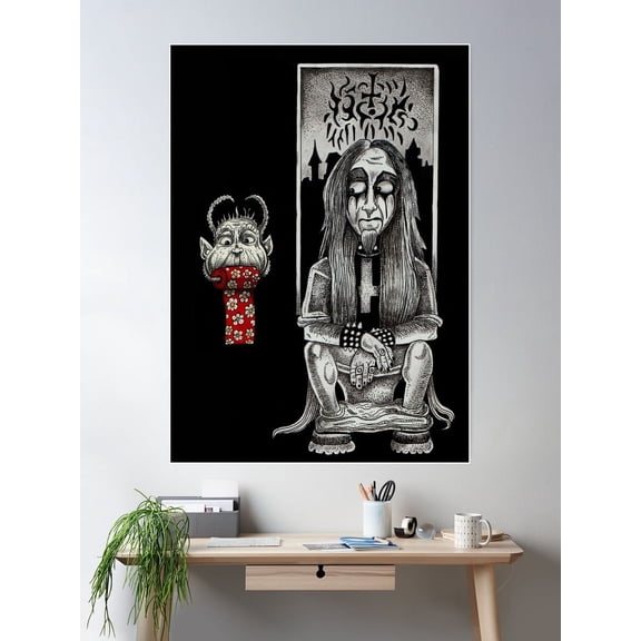 Kna Prints - 1 Pc Poster Flowers Or Black Metal?, UNFRAMED-8x12