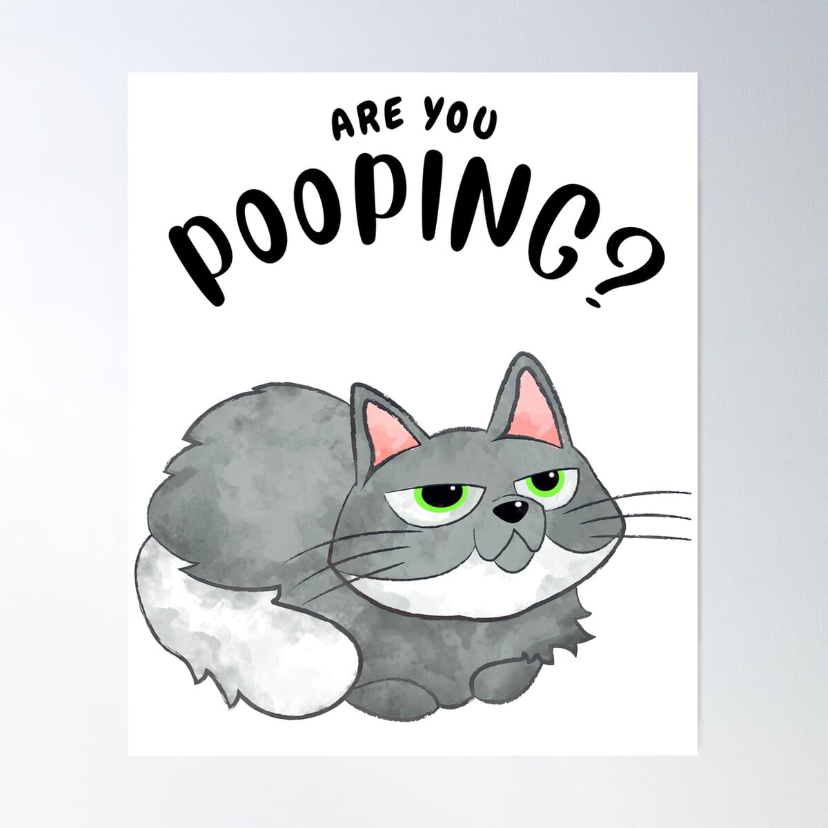 Kna Prints - 1 Pc Poster Fny Cat Bathroom Print Are You Pooping ...