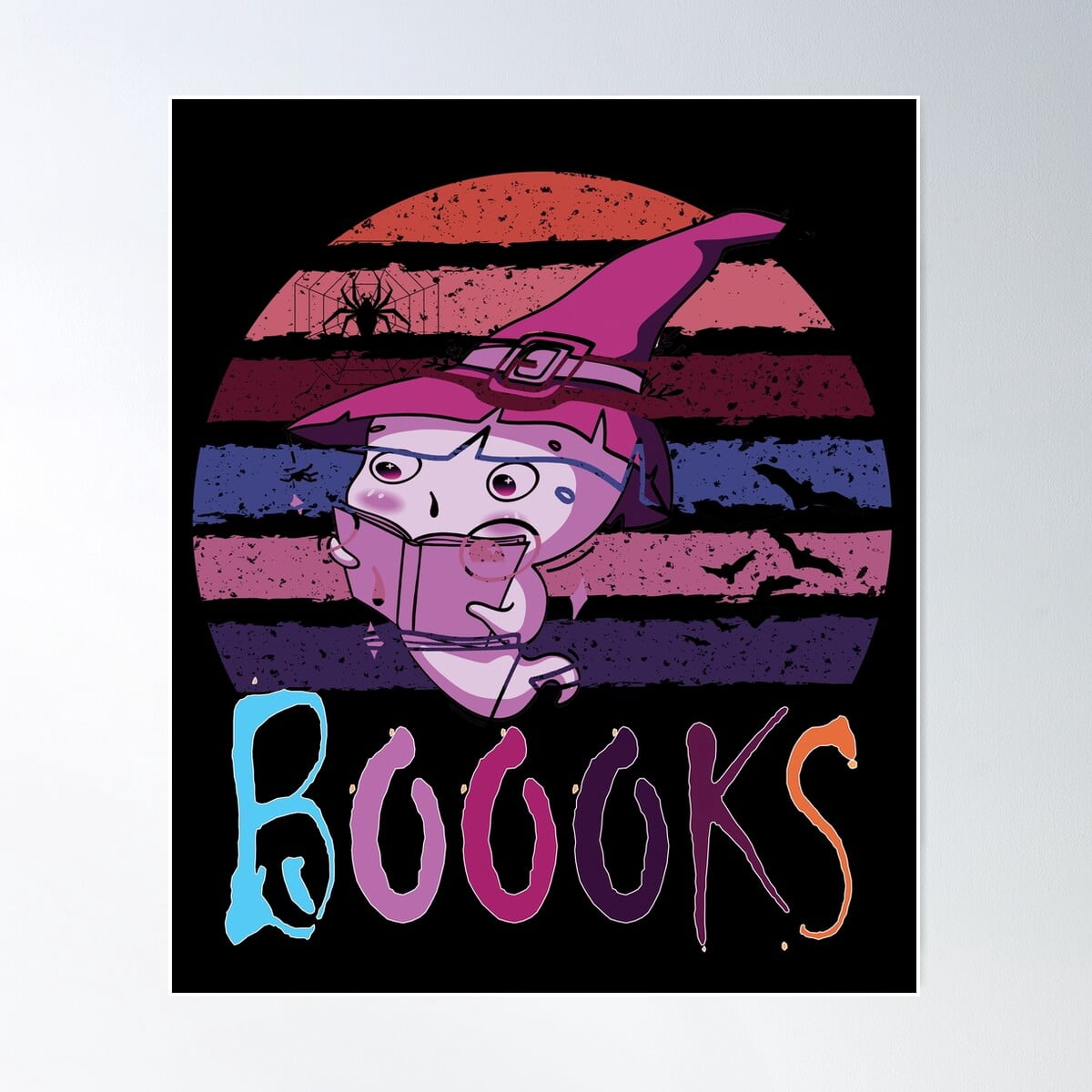 Kna Prints - 1 Pc Poster Fny Halloween Cute Ghost Book Reading ...