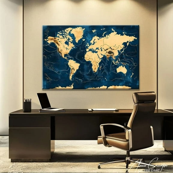 Kna Prints - 1 Pc Poster Geography Wall World Map Wall Decor Large Bedroom Decor For Men, UNFRAMED-16x24