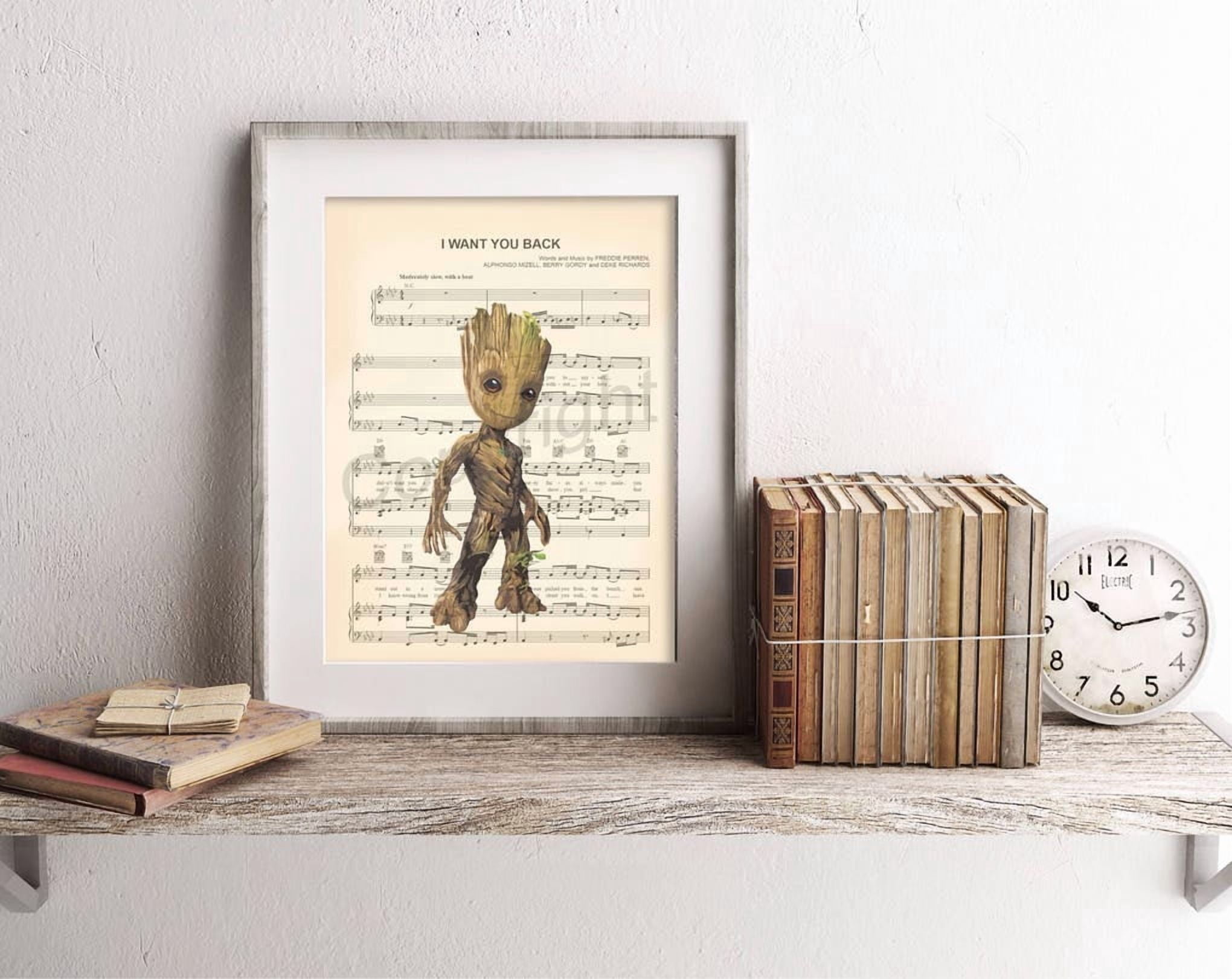 Groot Music Notes Kna Prints - 1 Pc Poster Guardians Of The Galaxy Baby Groot Sheet Music ...