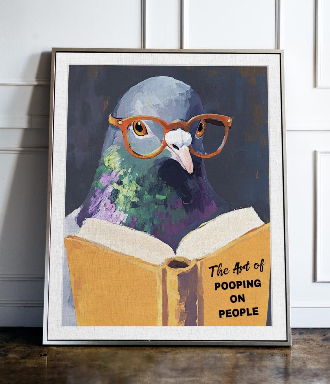 Kna Prints - 1 Pc Poster Hilarious Pigeon Pooping Art Print: Bathroom ...