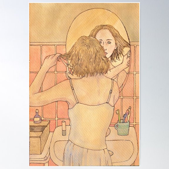 Kna Prints - 1 Pc Poster I Cut Off My Hair Illustration Inpired By Regina Spektor, UNFRAMED-8x12