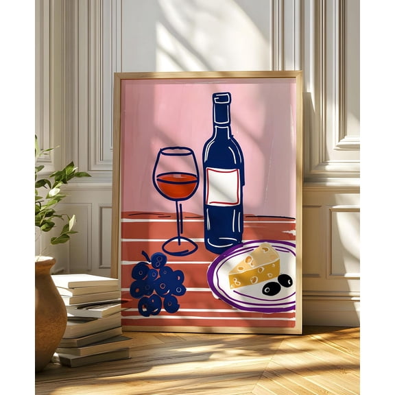 Kna Prints - 1 Pc Poster Italian Wine Kitchen Wall Art Premium Moted Decor, , UNFRAMED-16x24