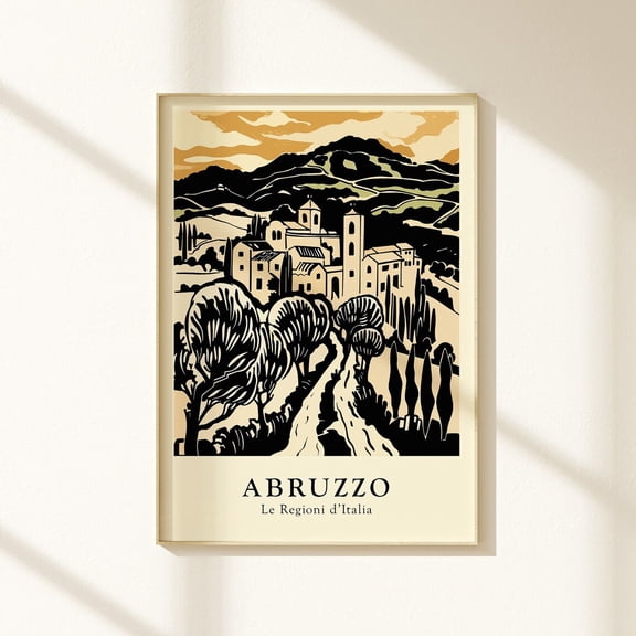 Kna Prints - 1 Pc Poster Italy Travel , Vintage Abruzzo Print, Retro Italian Wall Art For Home, Great Travel Gift Idea Decor For Living Room Bedroom,, UNFRAMED-8x12