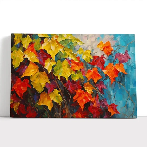 Kna Prints - 1 Pc Poster Ivy Leaf Palette Knife Wall Art Poster Home Decor, UNFRAMED-16x24