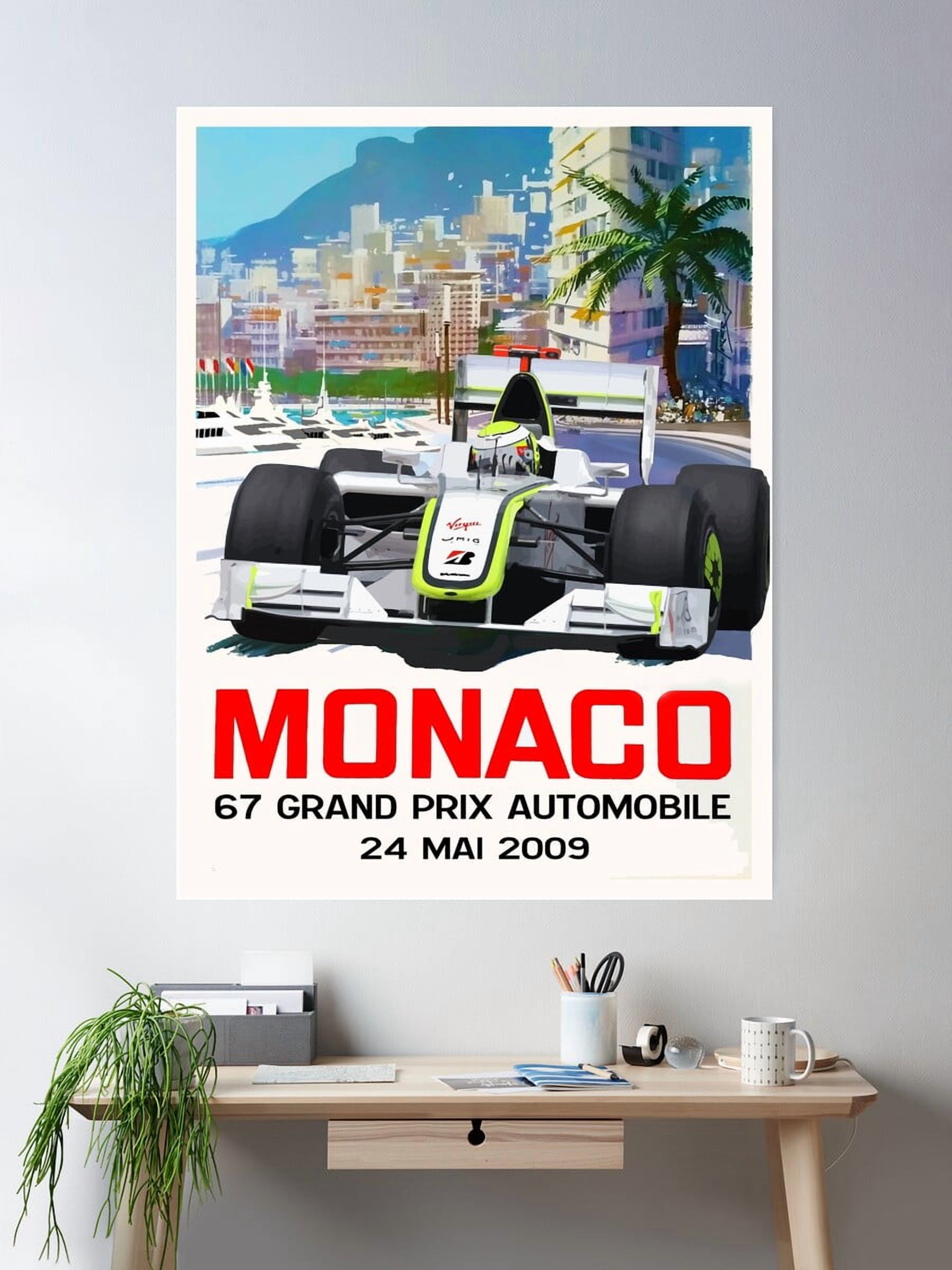 Kna Prints - 1 Pc Poster Jenson Button Brawn Monaco Gp 2009, UNFRAMED ...