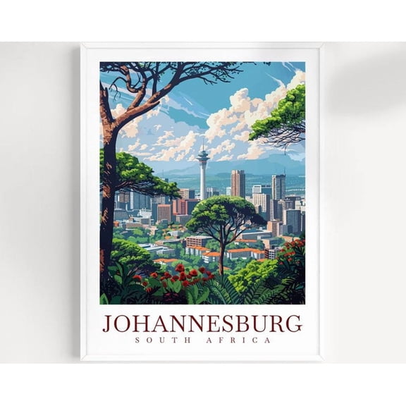 Kna Prints - 1 Pc Poster Johannesburg Travel Print Wall Art South Africa Wall Hanging Johannesburg Home Decor Gift Art Lovers Johannesburg Art Print Johannesburg Art, UNFRAMED-8x12