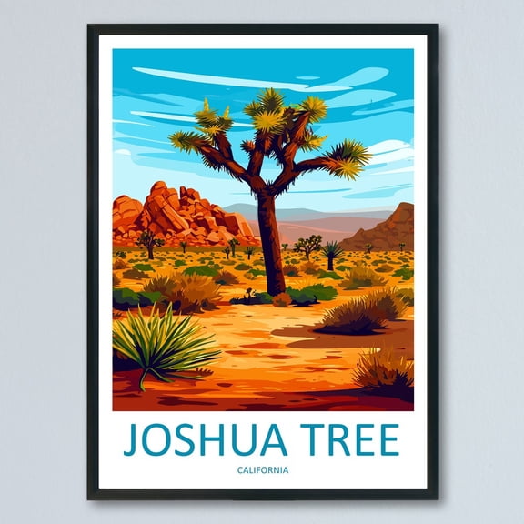 Kna Prints - 1 Pc Poster Joshua Tree National Park Travel Wall Art Joshua Tree Wall Hanging Home Décor Joshua Tree Gift Art Lovers California Art Lover Gift, UNFRAMED-12x18