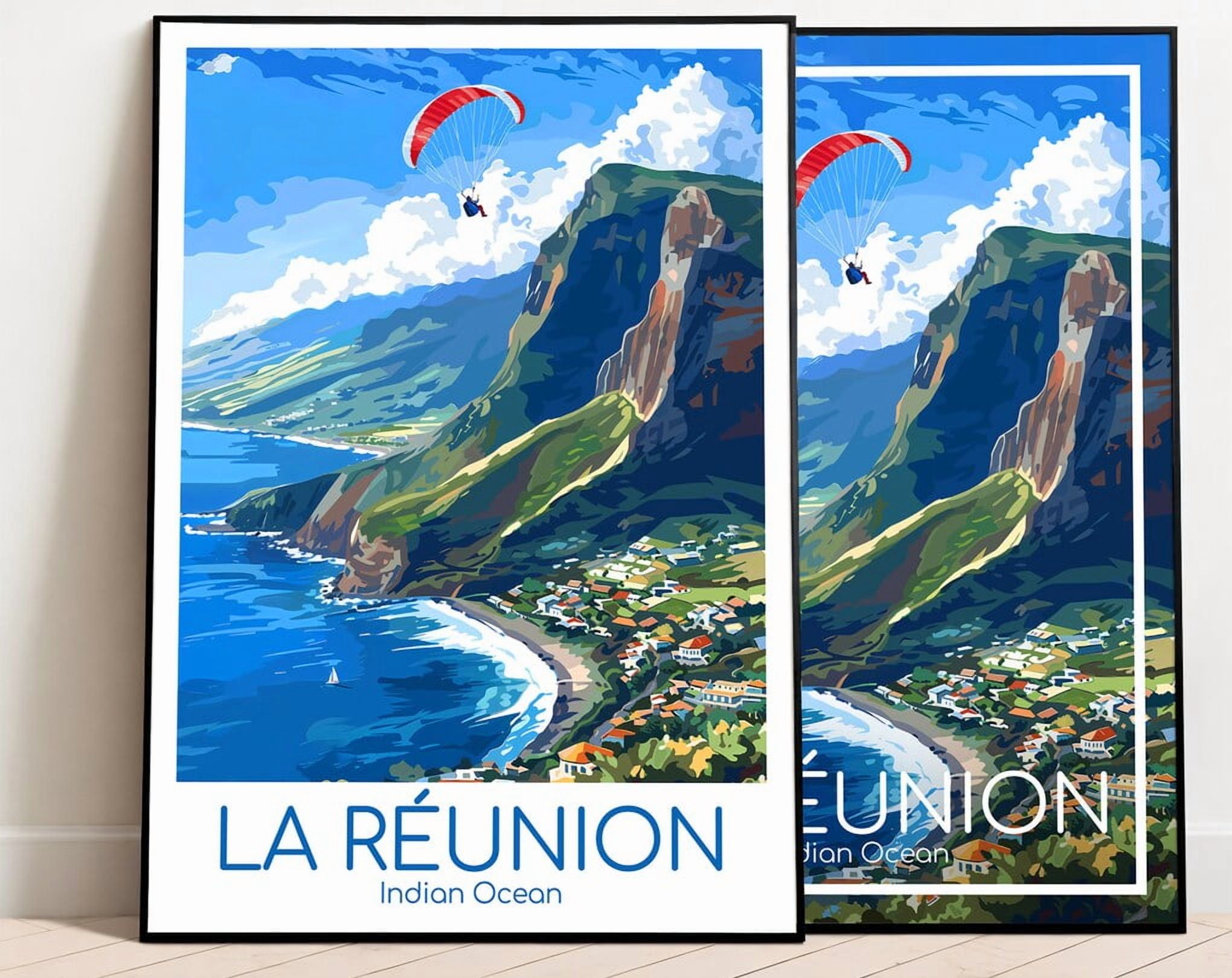 Kna Prints - 1 Pc Poster La Reion Travel La Reion Wall Art Indian Ocean ...