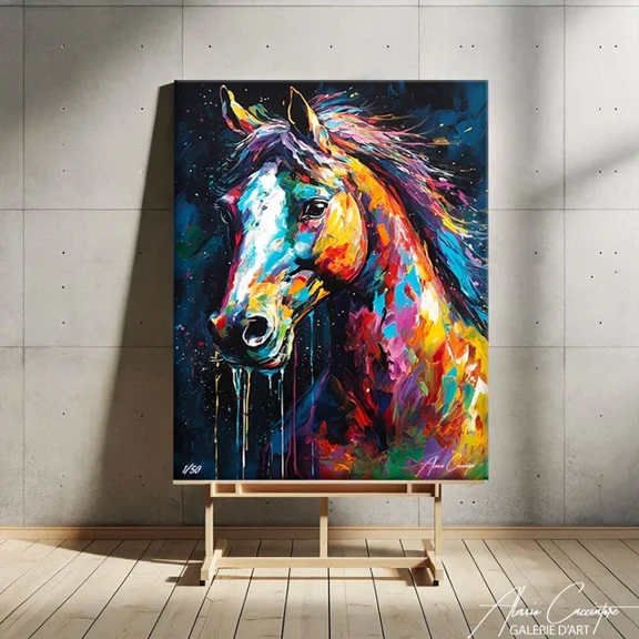 Kna Prints - 1 Pc Poster Large Horse Wall Art Colorful Abstract Artwork Pop Art, UNFRAMED-8x12