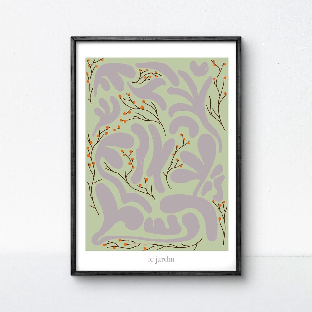 Kna Prints - 1 Pc Poster Le Jardin Poster, Botanical Wall Art, Minimal ...