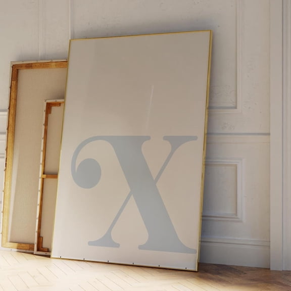 Kna Prints - 1 Pc Poster Letter X Poster, Blue Alphabet Letter Print, Initial Letter Wall Art, Trendy Dorm Room Decor, Blue Nursery Decor, Boy Teen Room Gallery Wall, UNFRAMED-8x12