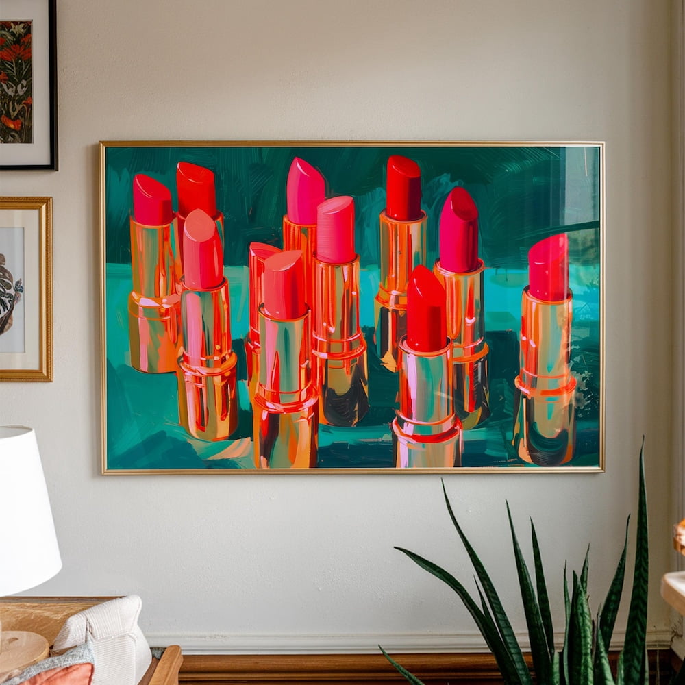 Kna Prints - 1 Pc Poster Lipstick Print, Makeup Lover Decor, Red Wall ...