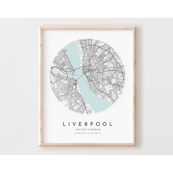 Kna Prints - 1 Pc Poster Liverpool Map Print, Liverpool Map City Wall Art, Liverpool Road Map, Liverpool Print Street Map Decor, Office Gift, L310V4, UNFRAMED-8x12