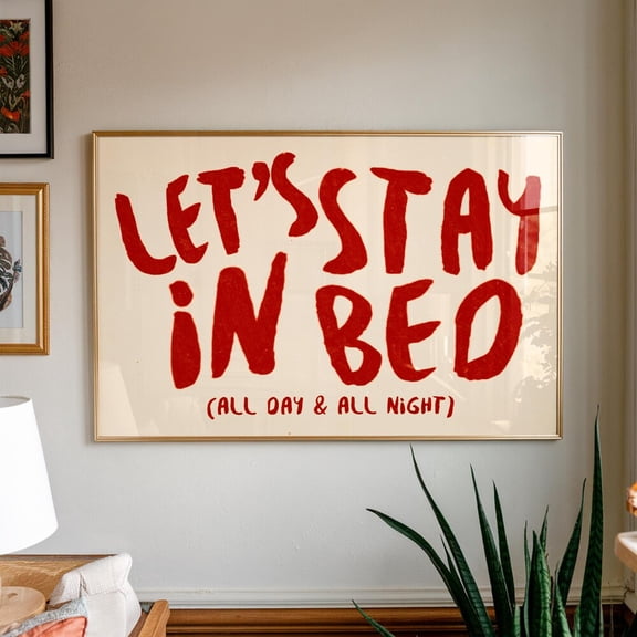 Kna Prints - 1 Pc Poster Love Poster, Red Wall Art, Typography Poster, Kitsch Aesthetic Art, Dopamine Decor, Retro Poster, Bedroom Wall Decor, Horizontal Wall Print, UNFRAMED-24x36