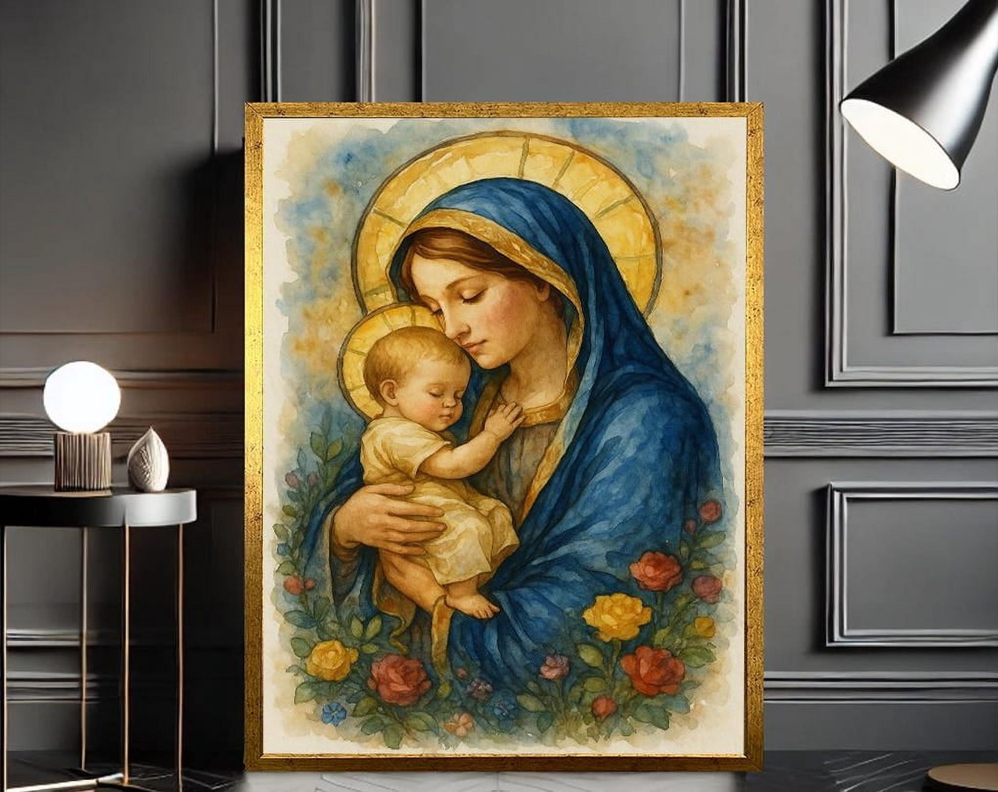 Kna Prints - 1 Pc Poster Madonna And Child , Virgin Mary And Baby Jesus ...