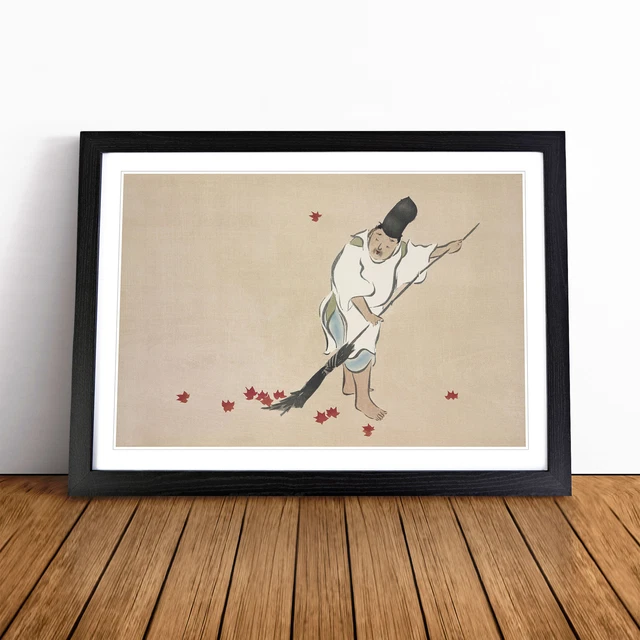 Kna Prints - 1 Pc Poster Man Raking Leaves By Kamisaka Sekka Wall ...