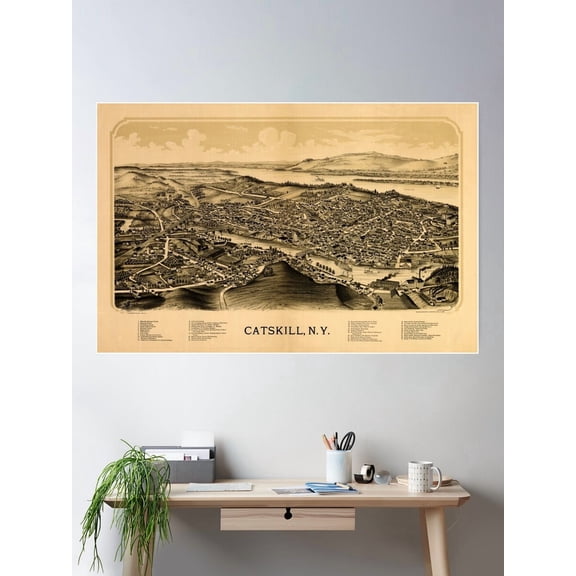 Kna Prints - 1 Pc Poster Map Of Catskill 1889, UNFRAMED-8x12