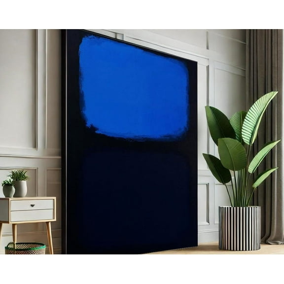 Kna Prints - 1 Pc Poster Mark Rothko Blue Black Wall Art Print Abstract Minimalist Painting Reproduction Inspired Large Modern Home & Office Decor, UNFRAMED-8x12
