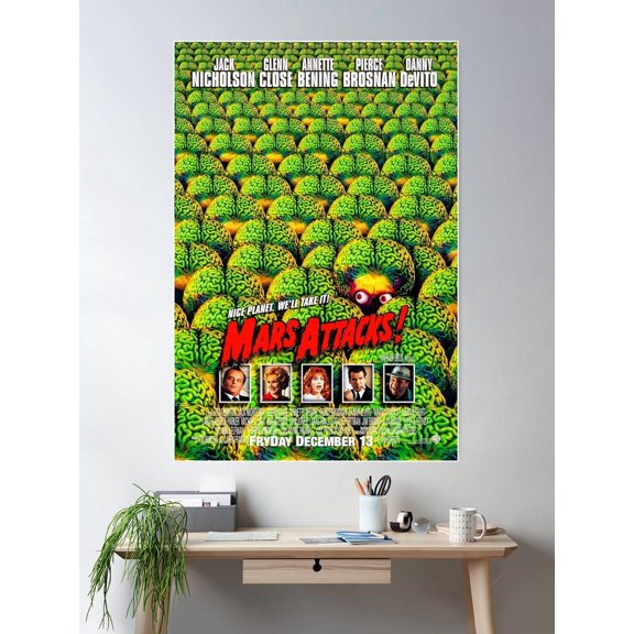 Kna Prints - Mars Attacks Poster , UNFRAMED-8x12