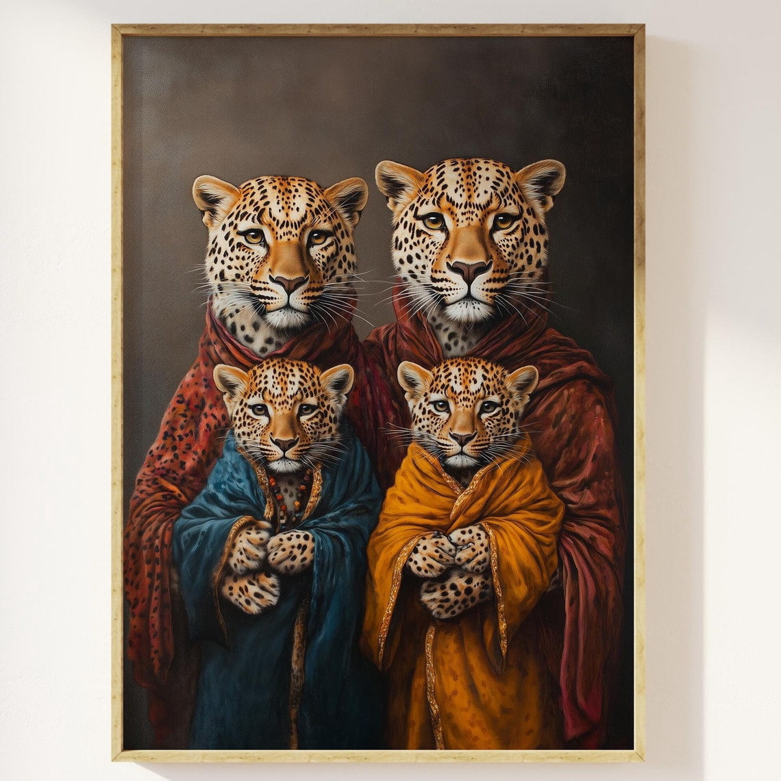 Kna Prints - 1 Pc Poster Maximalist Renaissance Leopard Family Art ...