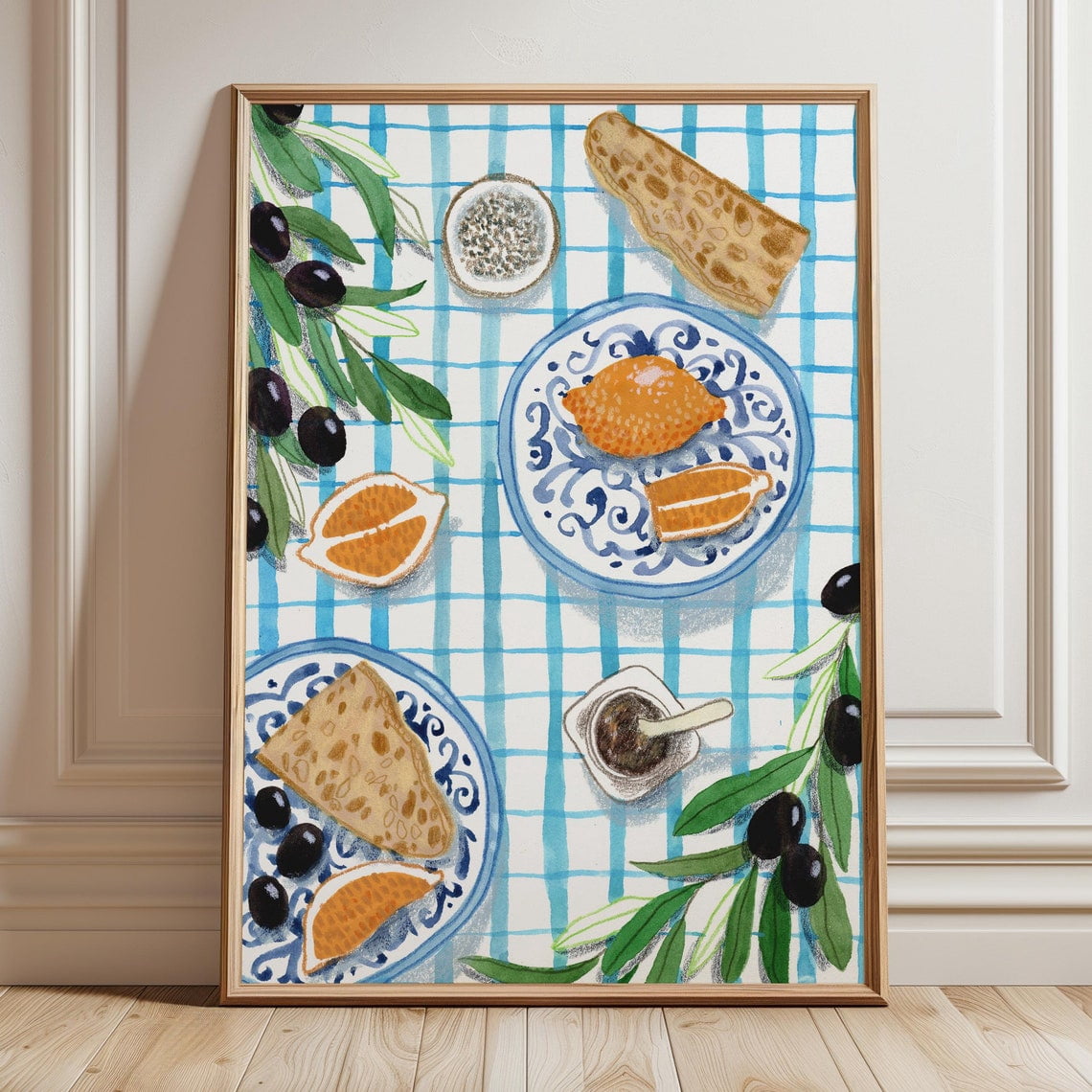 set of three mediterranean kitchen prints | framed... Kna Prints - 1 Pc Poster Mediterranean Breakfast Art Print Hand-Drawn ...