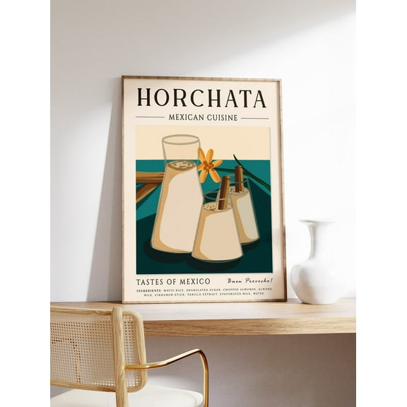 Kna Prints - 1 Pc Poster Mexican Food , Horchata Food Print, Travel , Kitchen , Kitchen Decor, Food Art, Food And Drink , Food Gift, UNFRAMED-8x12