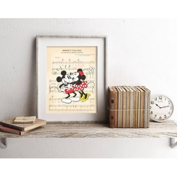 Kna Prints - 1 Pc Poster Mickey And Minnie Vintage Sheet Music Art Print, UNFRAMED-24x36