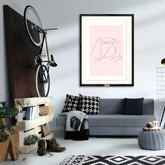 Kna Prints - 1 Pc Poster Minimalist Baby Feet Line Art | Family Hand Holding Poster | Modern Nursery Wall Decor | Newborn Gift | Baby Shower Gift | Mother And Baby, UNFRAMED-16x24