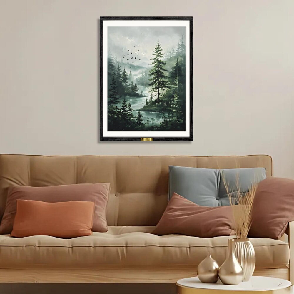 Kna Prints - 1 Pc Poster Misty Forest Landscape Wall Art | Serene ...