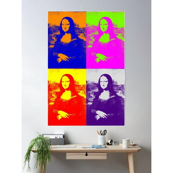 Kna Prints - 1 Pc Poster Mona Lisa In The Pop Culture Andy Warhol Style, UNFRAMED-8x12