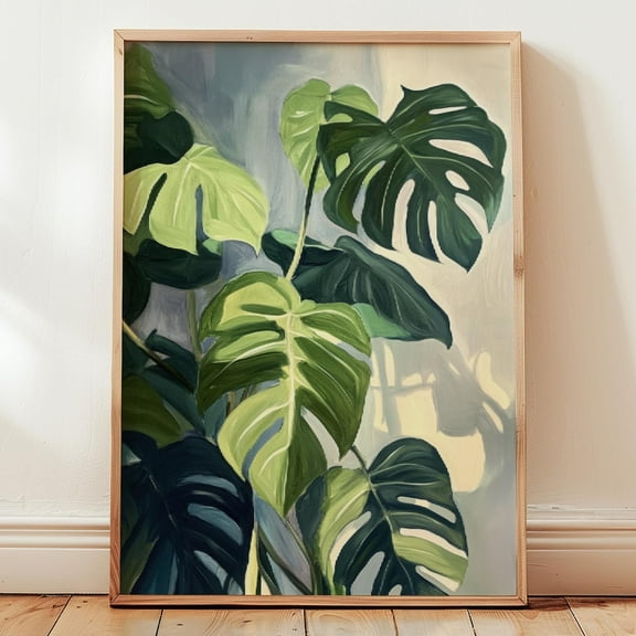 Kna Prints - 1 Pc Poster Monstera Painting | Botanical Art | Monstera Posters | Elegant Decor | Modern Plant Wall Art | Gift For Plant Lover, UNFRAMED-8x12